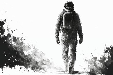 Black and white astronaut