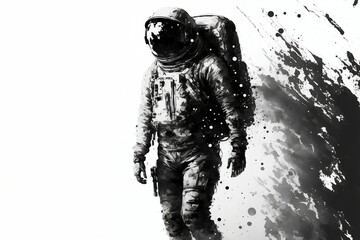 Black and white astronaut