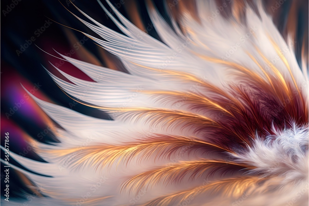 Poster a close up of a white and red feather with a black background and a red and white background with a 