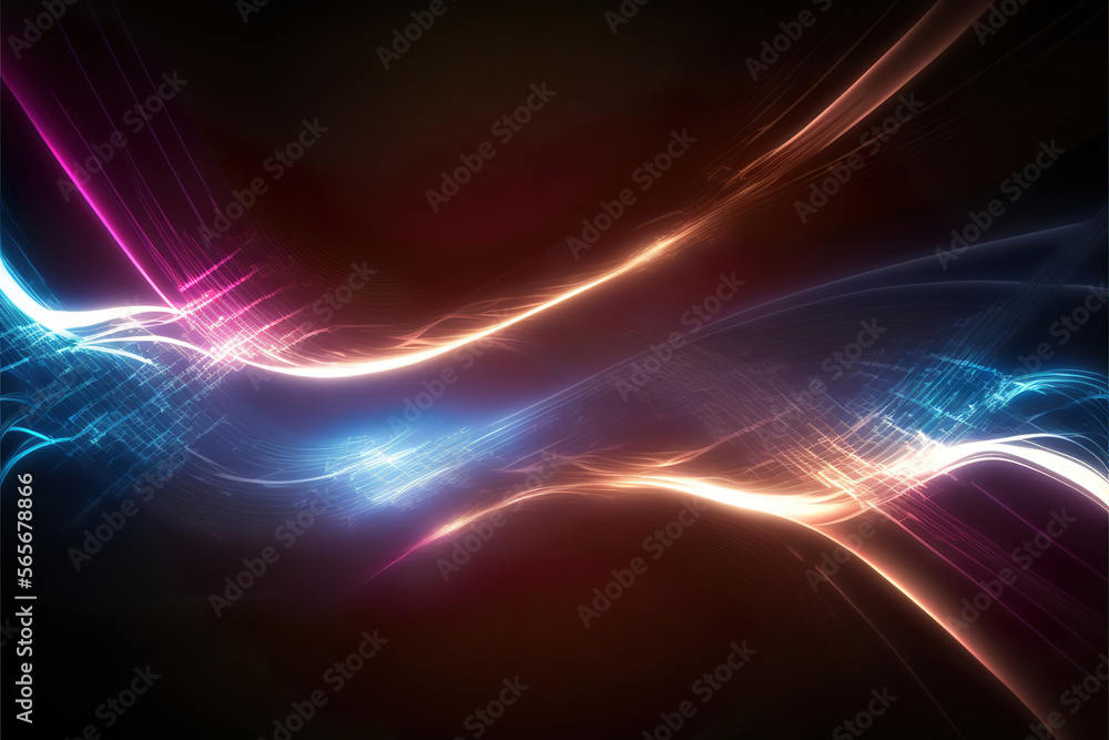 Poster colorful abstract background with lights, generative ai