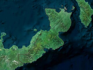 East New Britain, Papua New Guinea. High-res satellite. No legend