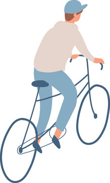 Guy riding bicycle simple faceless silhouette