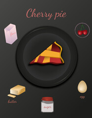 illustration of cherry pie