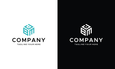 BDM initial logo design vector symbol graphic idea creative on a black and white background.