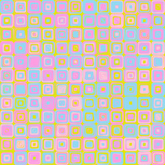Repeating pattern of bright neon squares.