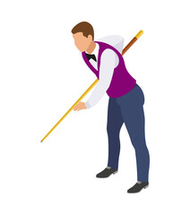 Pointing Player Billiard Composition