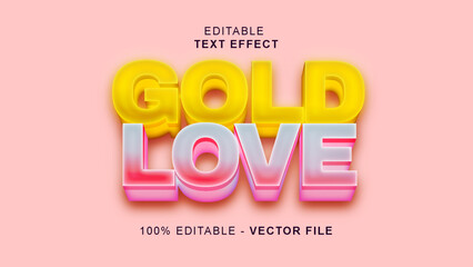 Magenta and gold 3d text effect