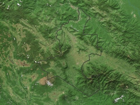 Western Highlands, Papua New Guinea. High-res Satellite. No Legend