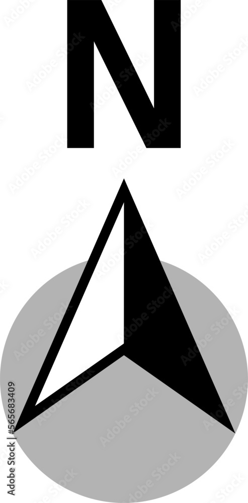 Poster basic north arrow mark sign symbol icon for map orientation. vector image.