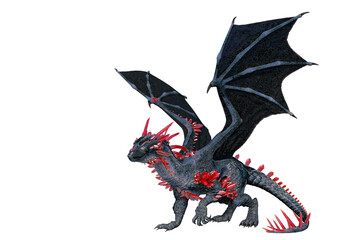 crystal dragon in white background © DM7