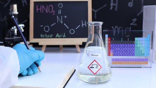 nitric  acid in glass