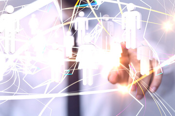 Global network. Blockchain. 3D illustration. Neural networks and artificial intelligence. Abstract
