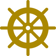 Sail Ship Steering Wheel Navigation Sign Symbol Icon. Vector Image.