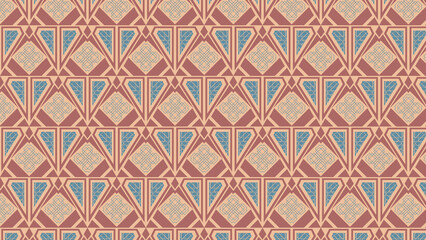 Vintage geometric ornamental background - antique, ancient, old, traditional, culture, textile, fabric, damask, batik, tapestry, rug, carpet, 