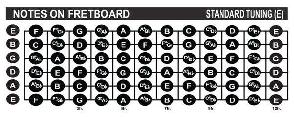 Essential Guitar Chords Chart. Mandolin Fretboard. Standard tunes. Guitar Tuning. Triad Chords Guitar. You can use it for the web, app, lesson, school, etc. Vector - obrazy, fototapety, plakaty