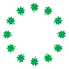 Four leaf clover circular monogram