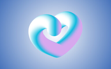 heart 3d gradient background pink blue