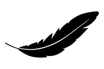 Feather silhouette vector black icon