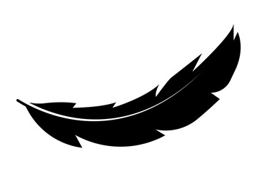 Feather silhouette vector black icon