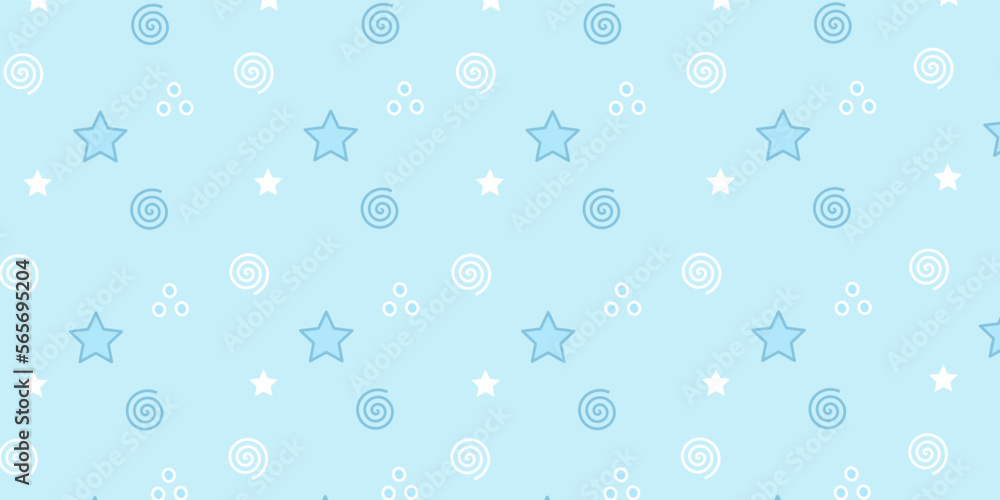 Poster abstract simple shape pattern background. blue wallpaper with star and spiral