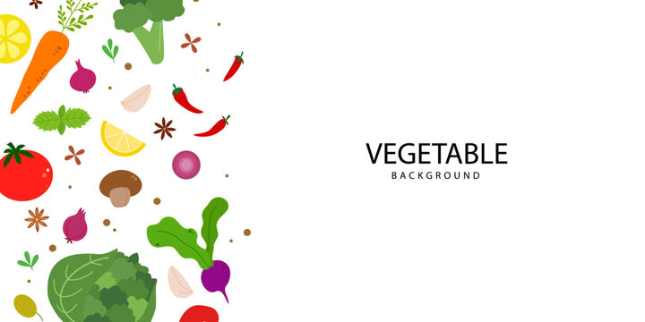 Vegetables banner design template with copy space