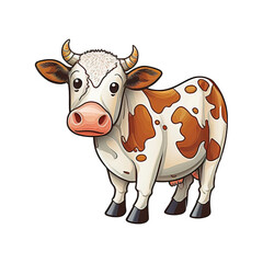 Cow Sticker Design Generative AI