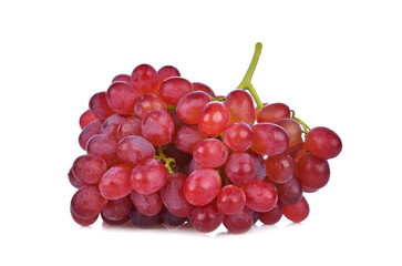 Bunch of red grapes isolated on white background