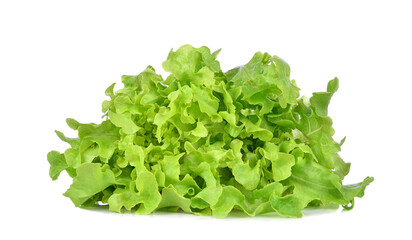 Obraz na płótnie Canvas Fresh organic green lettuce isolated on white background.