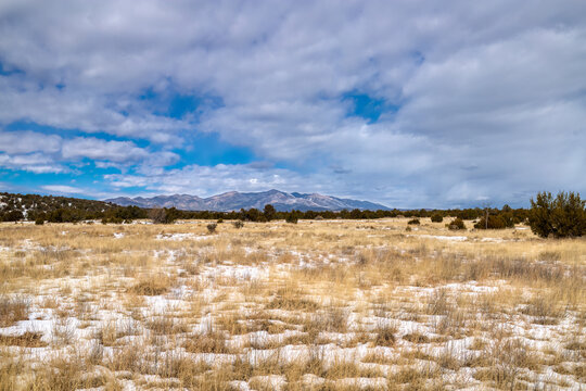 Blanket of White in the High Desert: Snow Covered Landscape in New Mexico