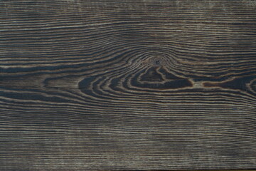 Fototapeta na wymiar Aged, burned rustic braun dark pine wood texture. Boards with a knot. Grunge rough texture, wood texture. Scorched aged plank. Large size, banner
