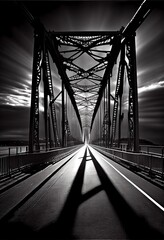 Bridge Walkway Black and White Phtography Abstract Wall Art, Contemporary, high quality, posters, Printable decor, living room, minimalist, painting prints, office gift, modern, Generative AI