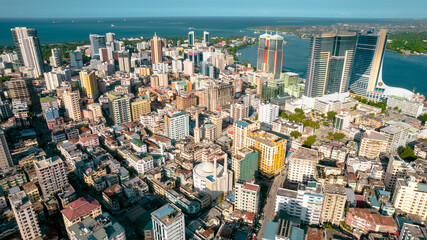 Fototapeta na wymiar Aerial view of Dar es Salaam in Tanzania