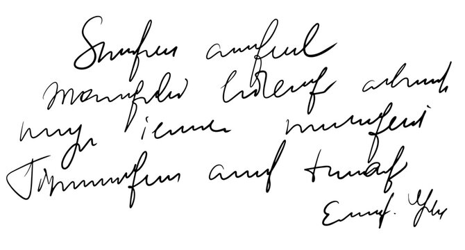 Vector handwritten unreadable cursive text