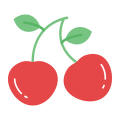 A pair of cherries vector icon in trendy style