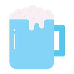A beautiful vector icon of beer mug, beer foam in modern style
