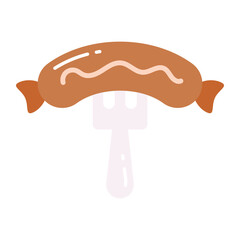 Sausage vector icon on white background