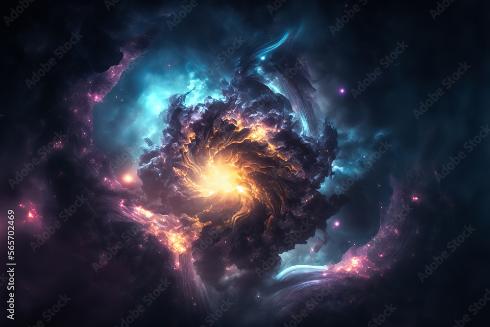 Canvas Prints space illustration with stars and nebula. generative ai