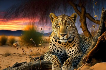 Leopard Stock Photo, Wildlife Photography, Generative Ai - obrazy, fototapety, plakaty