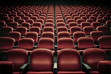 Row Of Empty Seats In A Cinema Theater Generative AI