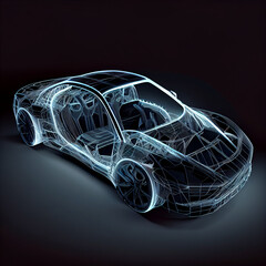 Naklejka premium A Peek into the Inner Workings of the Futuristic Car