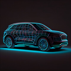 Obraz na płótnie Canvas A Technological Marvel: The Glossy Reflective Car