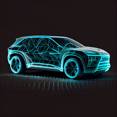 Naklejka premium The Sleek and Futuristic Design of the Floating Car