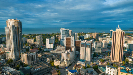 Fototapeta na wymiar Aerial of Dar es Salaam city in Tanzania