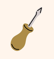 Illustration of Construction Equipment, Construction Icons, wrench, screw driver, worker, tools, vector illustration. Repair, carpentry, hardware concept.
