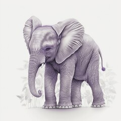 watercolor illustration of an elephant isolated on white background, AI assisted finalized in Photoshop by me 