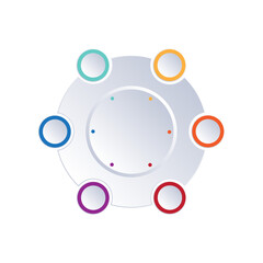 Template modern circular Infographic 6 options for presentations 