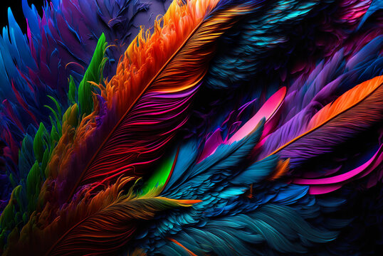 Closeup Purple Feather ,Multicolored Feathers ,background Texture, Abstract  Stock Photo, Picture and Royalty Free Image. Image 103591161.