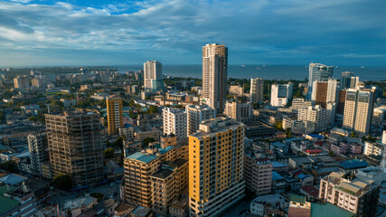Aerial of Dar es Salaam city in Tanzania