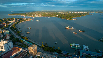 Aerial of Dar es Salaam city in Tanzania