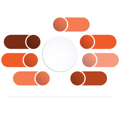 Template for presentation for infographics, chart, diagram, table, workflow layout, 7 positions